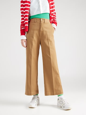 Polo Ralph Lauren Szeroka nogawka Spodnie w kant w kolorze zielony: przód