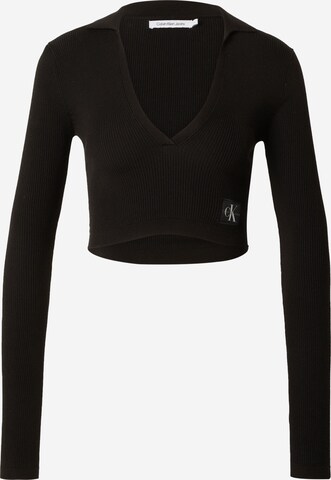 Pull-over Calvin Klein Jeans en noir : devant