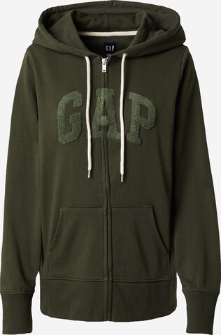 GAP - Sudadera con cremallera en verde: frente