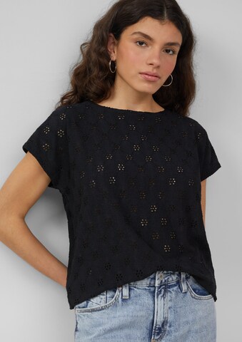 T-shirt QS en noir : devant