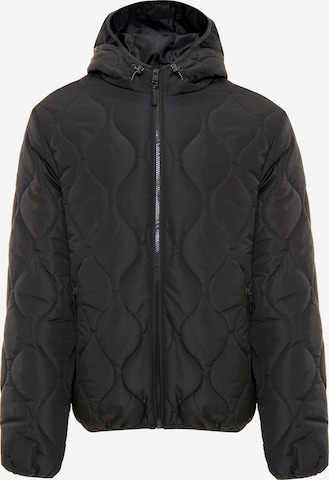 Threadbare Between-Season Jacket 'Plough' in Black: front