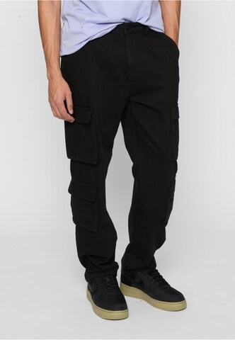 2Y Premium Regular Cargobroek 'Kiran' in Zwart: voorkant