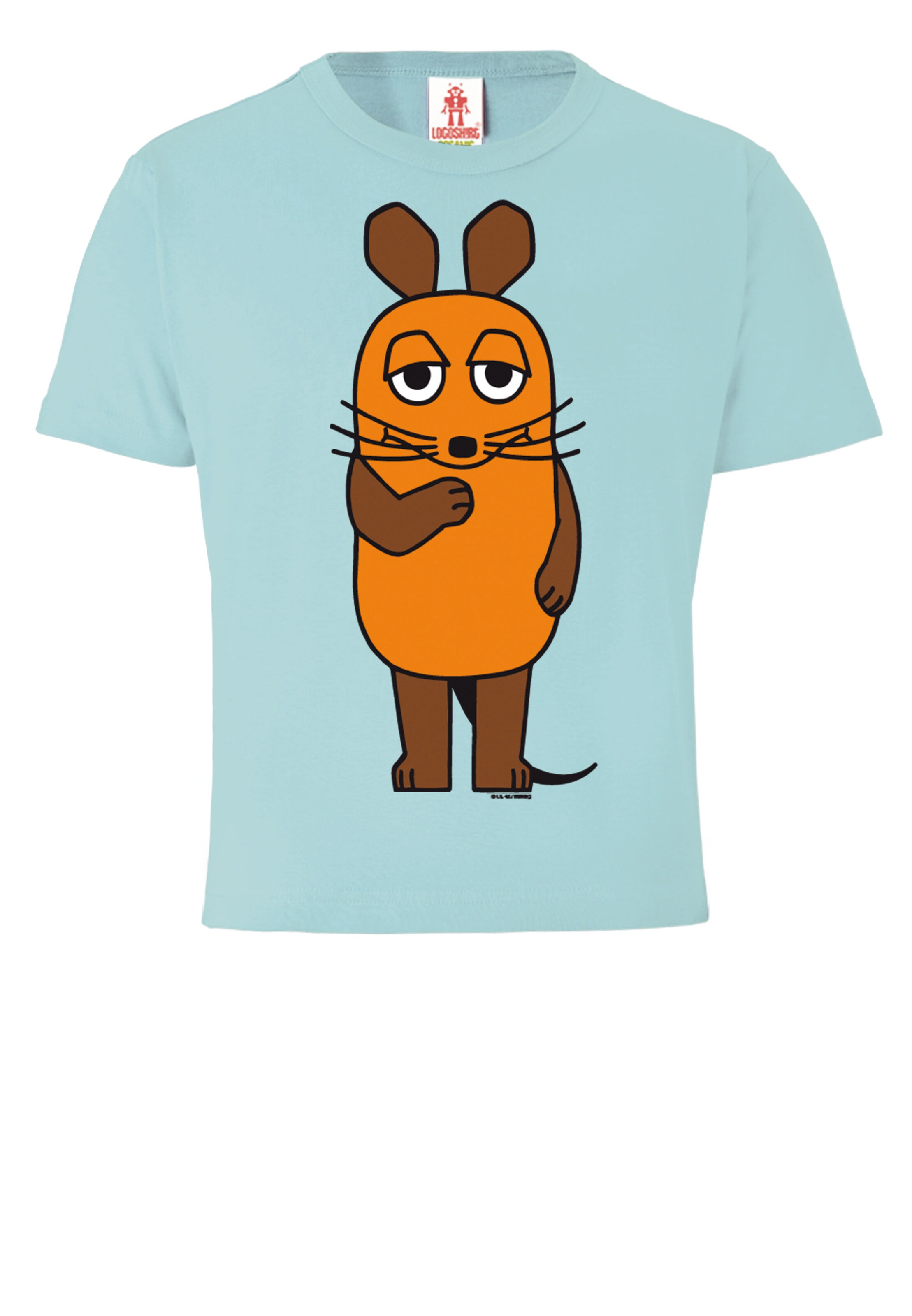 LOGOSHIRT T-Shirt 'Die Sendung mit der Maus - Maus' in Blau: Vorderseite