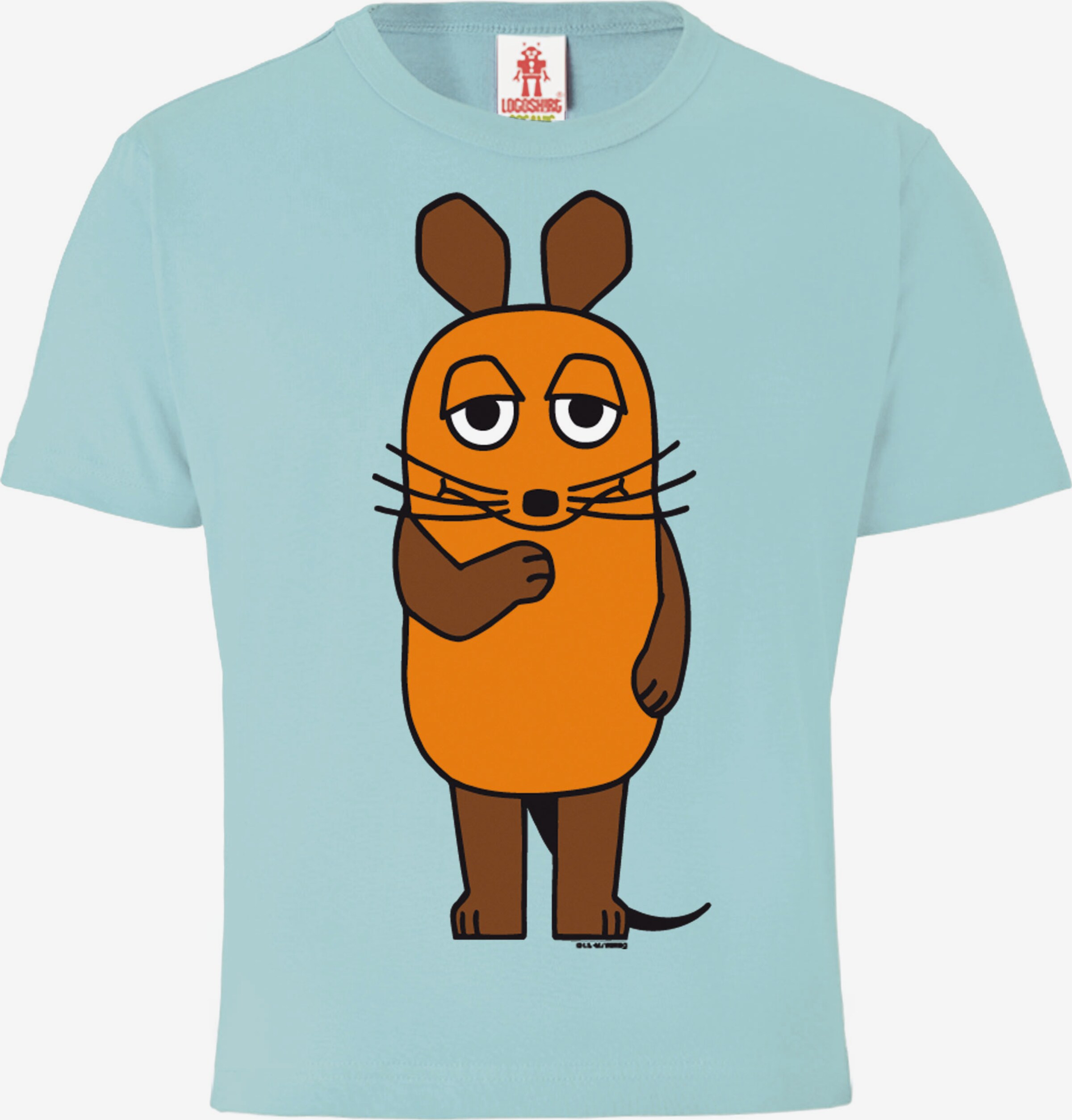 LOGOSHIRT T-Shirt 'Die Sendung mit der Maus - Maus' in Hellblau | ABOUT YOU