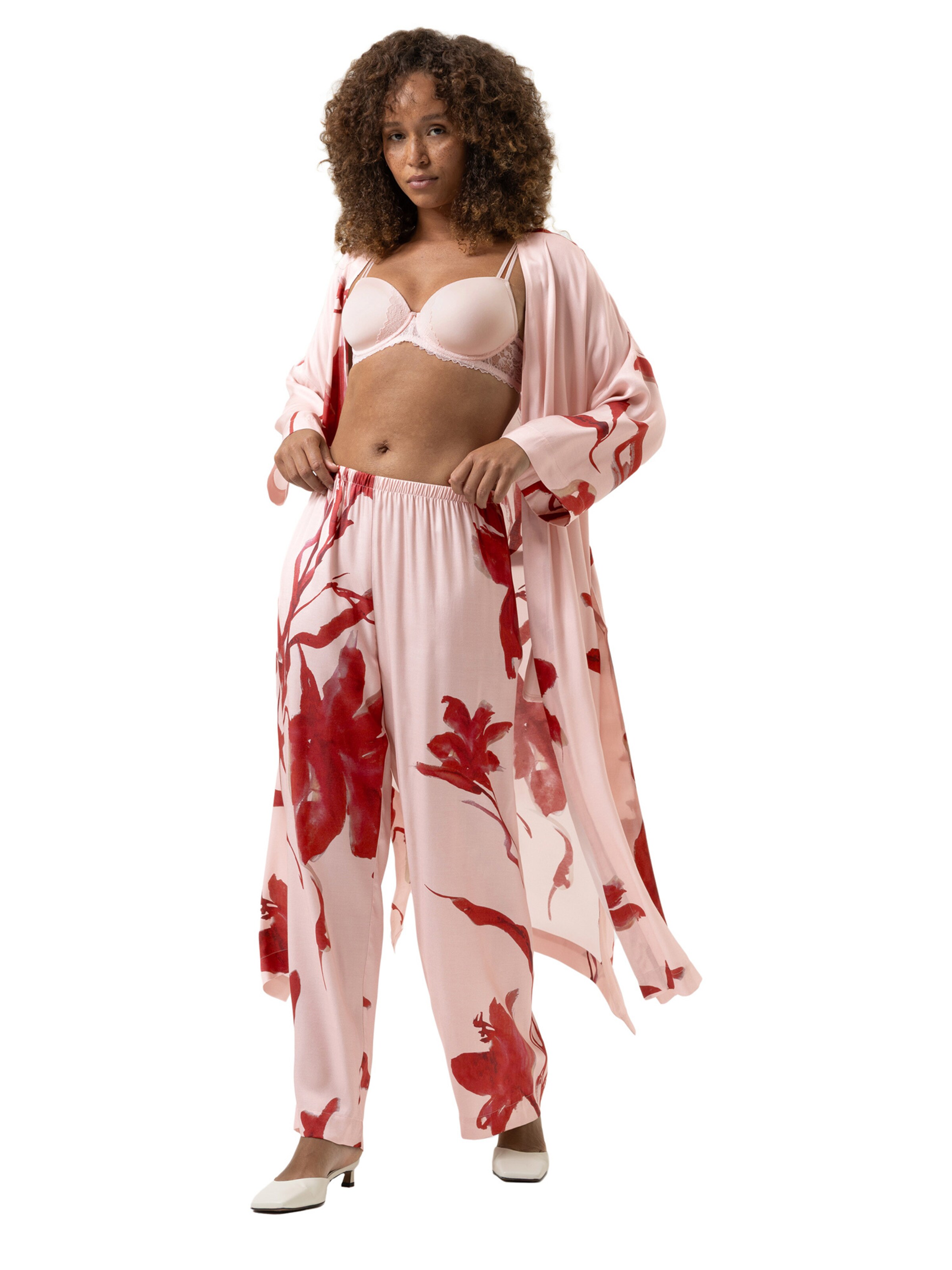 Mey Pyjamahose 'Iced Winter Floral' in Pink