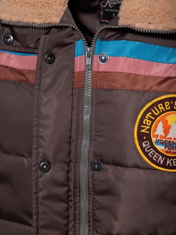 Queen Kerosin Winter Jacket 'Nature's Calling' in Brown