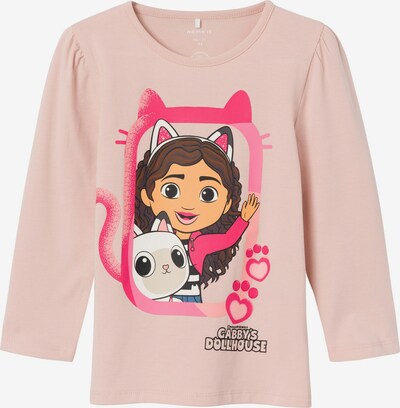 NAME IT Shirt 'NESSIE GABBY' in de kleur Donkergrijs / Pink / Rosa / Wit, Productweergave