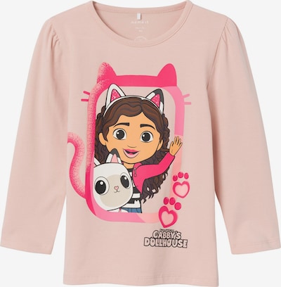 NAME IT Shirt 'NESSIE GABBY' in dunkelgrau / pink / rosa / weiß, Produktansicht