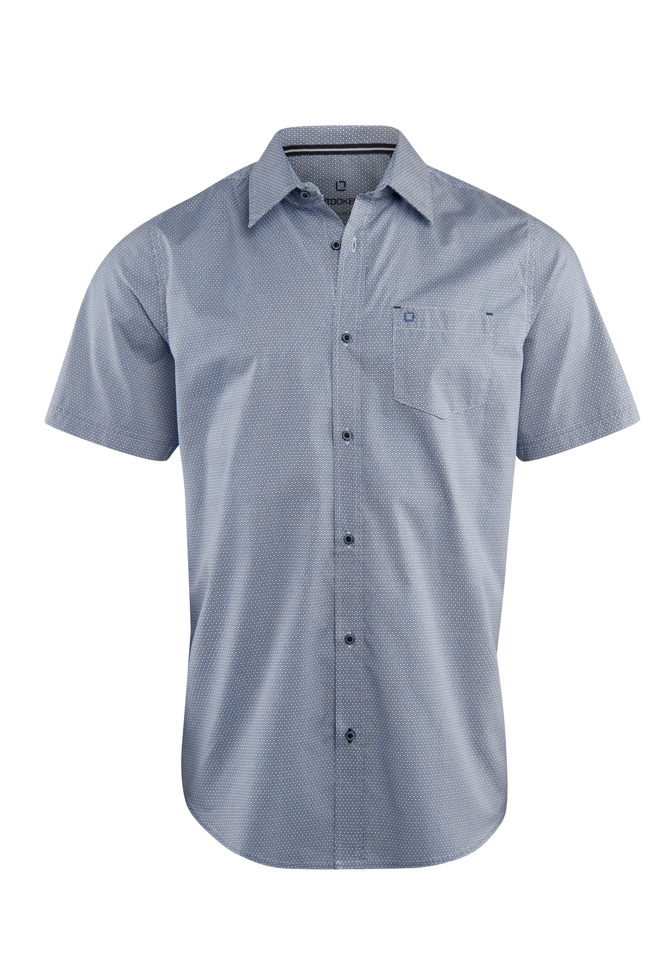 Stooker Men Regular Fit Hemd 'Hudson' in Blau: Vorderseite