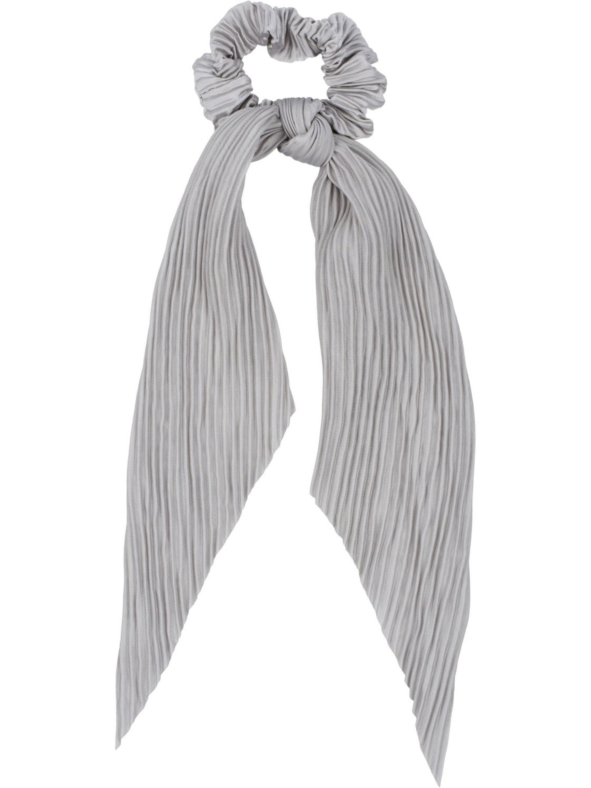styleBREAKER Haarschmuck 'Plissierter Scrunchie Haargummi mit Schleife'‌‌‌‌‌‌ in Grau