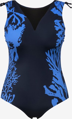 Ulla Popken Swimsuit in Blue: front