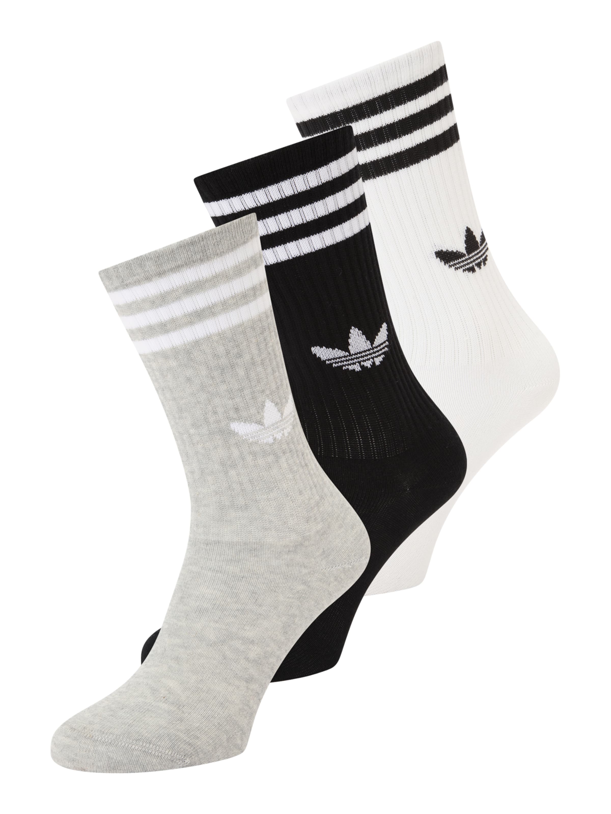 Chaussettes '3-Stripes High Crew 3 Pairs' ADIDAS ORIGINALS en gris : devant