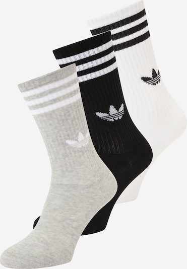 ADIDAS ORIGINALS Sukat '3-Stripes High Crew 3 Pairs' värissä harmaa / musta / valkoinen, Tuotenäkymä