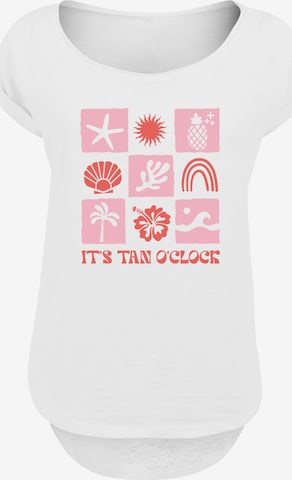 F4NT4STIC Shirt 'Its Tan O Clock' in Wit: voorkant