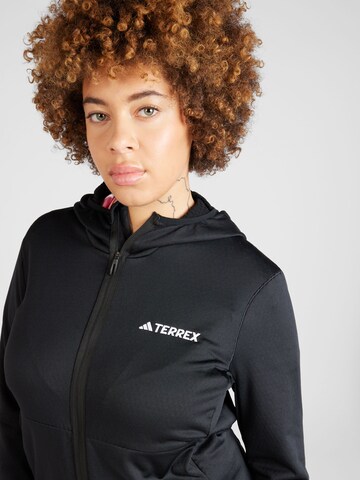 ADIDAS TERREX - Sudadera con cremallera deportiva en negro