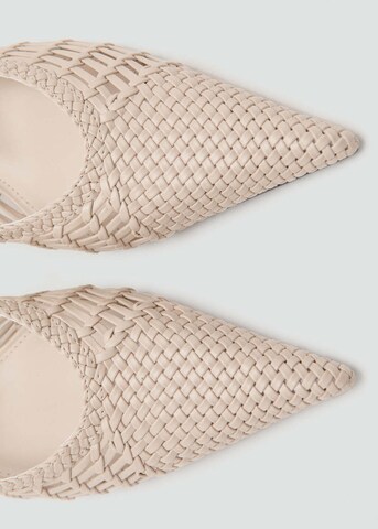 MANGO Slingback Pumps 'Mot' in Beige