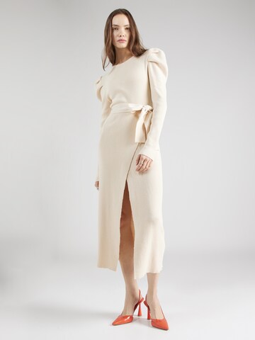 GLAMOROUS Pletené šaty - Béžová: predná strana
