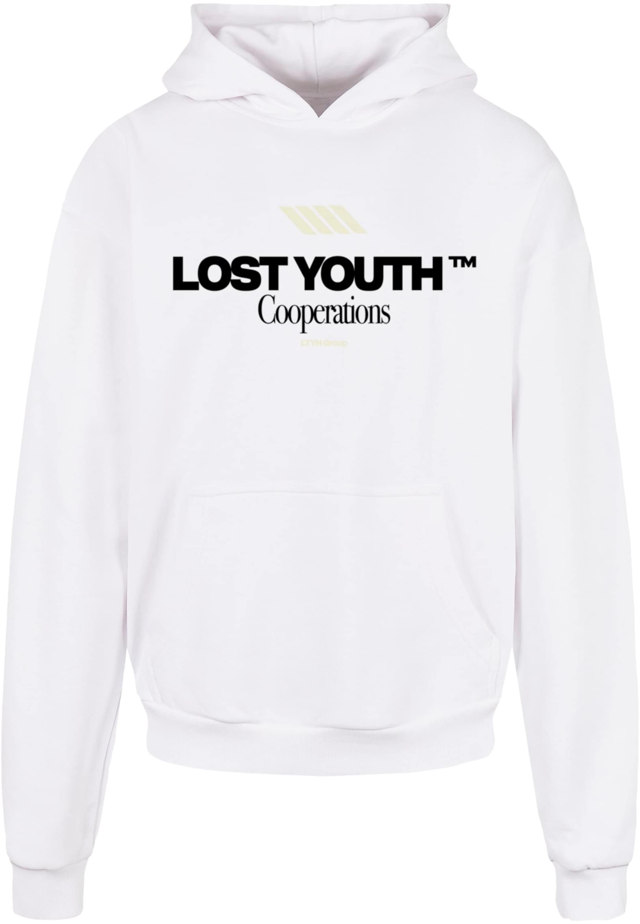 Lost Youth Суичър 'Cooperations' в бяло: отпред