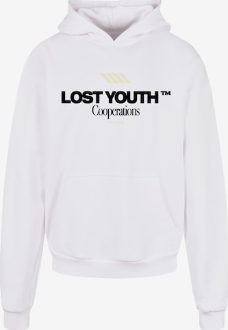 Lost Youth Sweatshirt 'Cooperations' in White: front