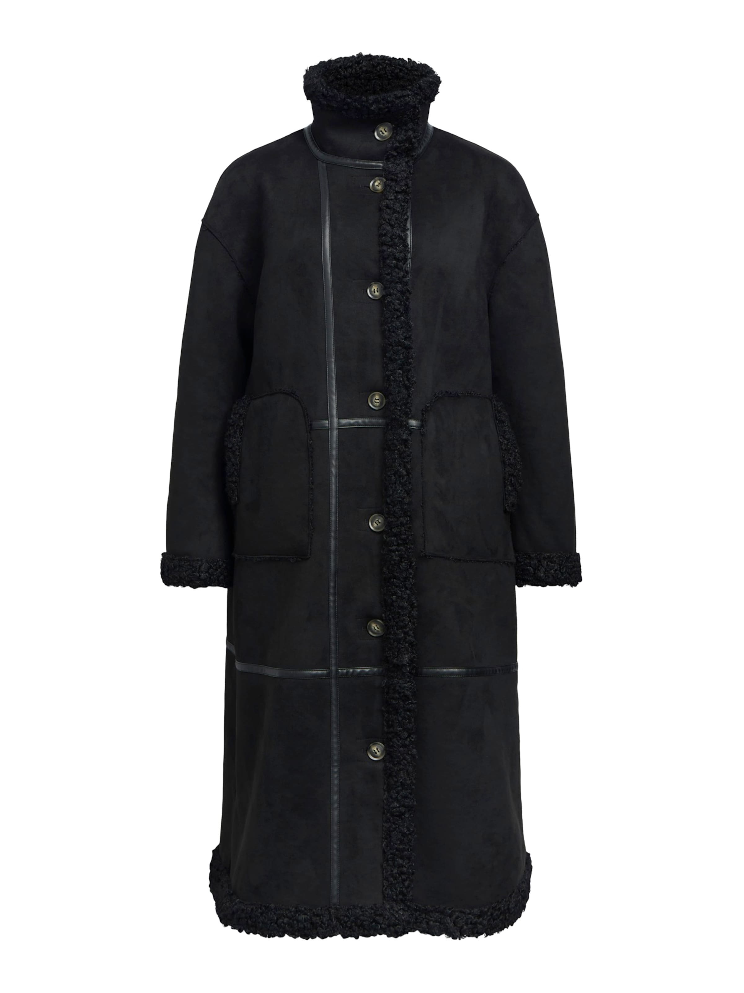 OBJECT Mantel 'OBJOaklyn' in Schwarz: Vorderseite