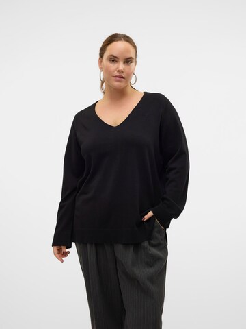 Vero Moda Curve Trui 'VMSilje' in Zwart: voorkant
