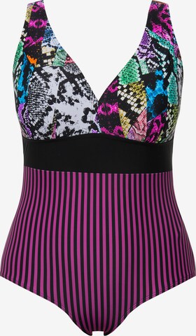 Ulla Popken Triangle Swimsuit in Mixed colors: front