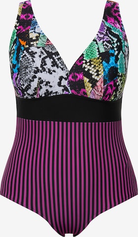 Ulla Popken Triangle Swimsuit in Mixed colors: front