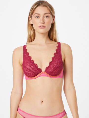 Dora Larsen Triangle Bra 'KIRAN' in Pink: front