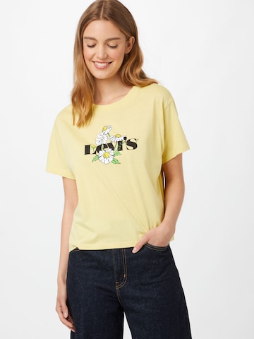 LEVI'S ® - Camisa 'Graphic Varsity Tee' em amarelo: frente
