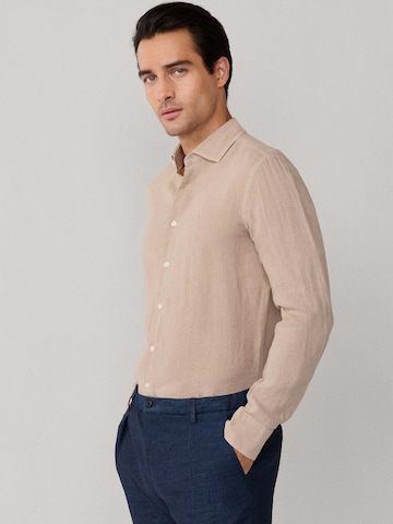 Hackett London Regular fit Button Up Shirt 'ESS' in Beige