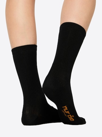 Nur Die Socks ' Soft Modal Ripp ' in Black