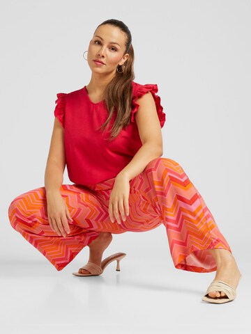 ONLY Carmakoma Wide leg Trousers in Red