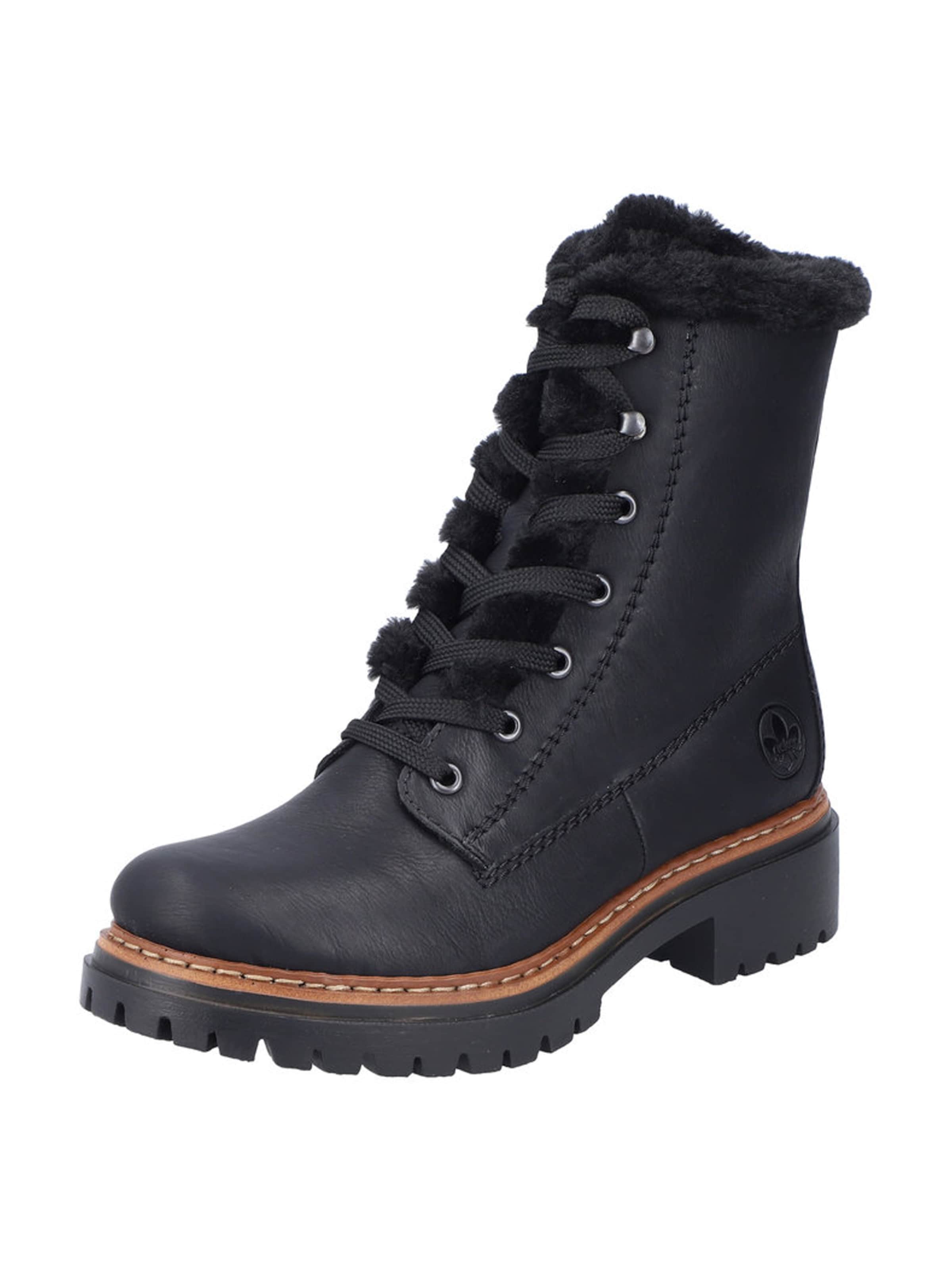 Rieker Ботинки на шнуровке в Черный: спереди