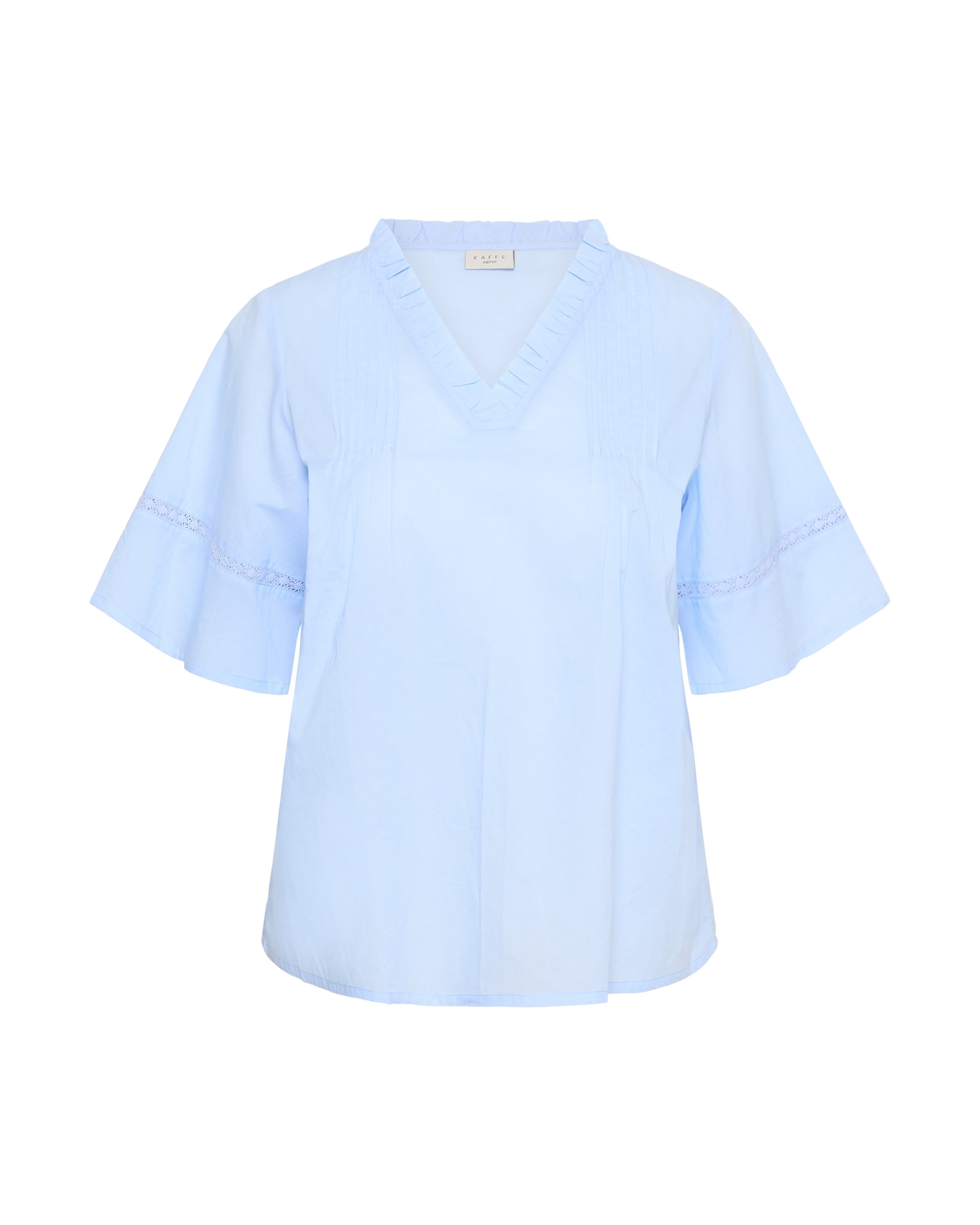 KAFFE CURVE Bluse 'Valeria' in Blau: Vorderseite