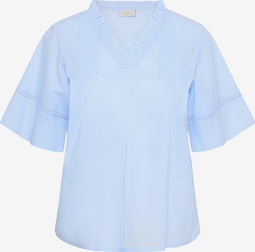 KAFFE CURVE Bluse 'Valeria' in Blau: Vorderseite