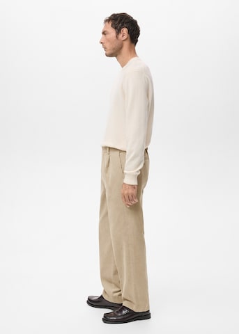 MANGO MAN Loose fit Pleated Pants 'Portici' in Beige