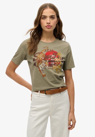 T-shirt 'Tokyo' Superdry en vert : devant