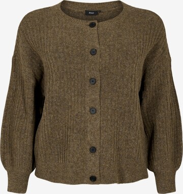 Zizzi Knit cardigan 'CACOMFY' in Brown: front