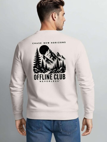 Neverless Sweatshirt 'Offline Club'‌‌ in Beige