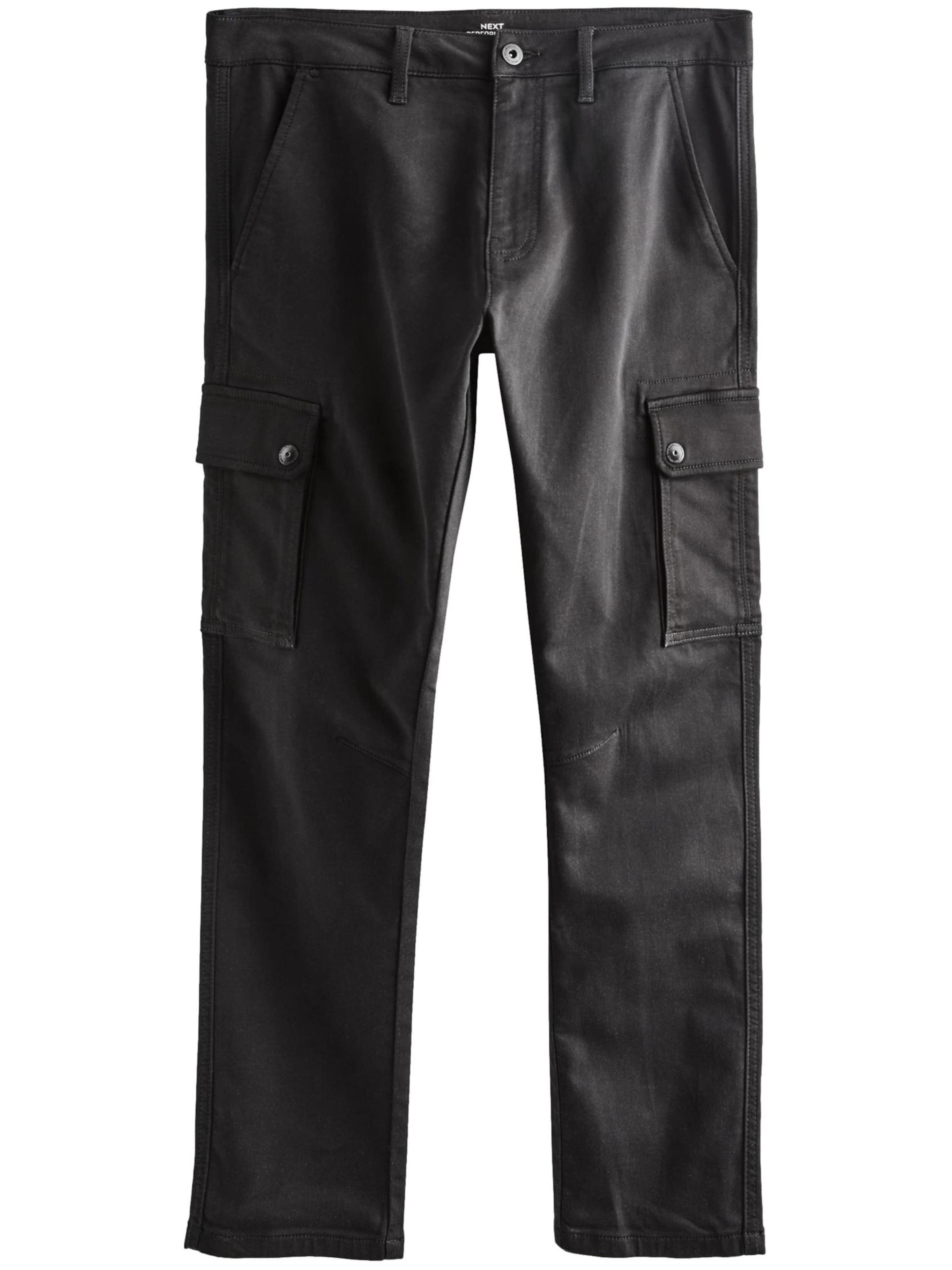 Next Tapered Cargohose in Schwarz: Vorderseite