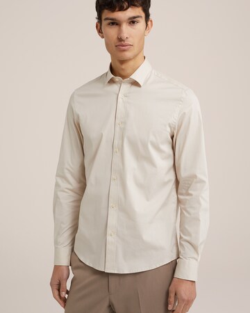 WE Fashion - Slim Fit Camisa em bege