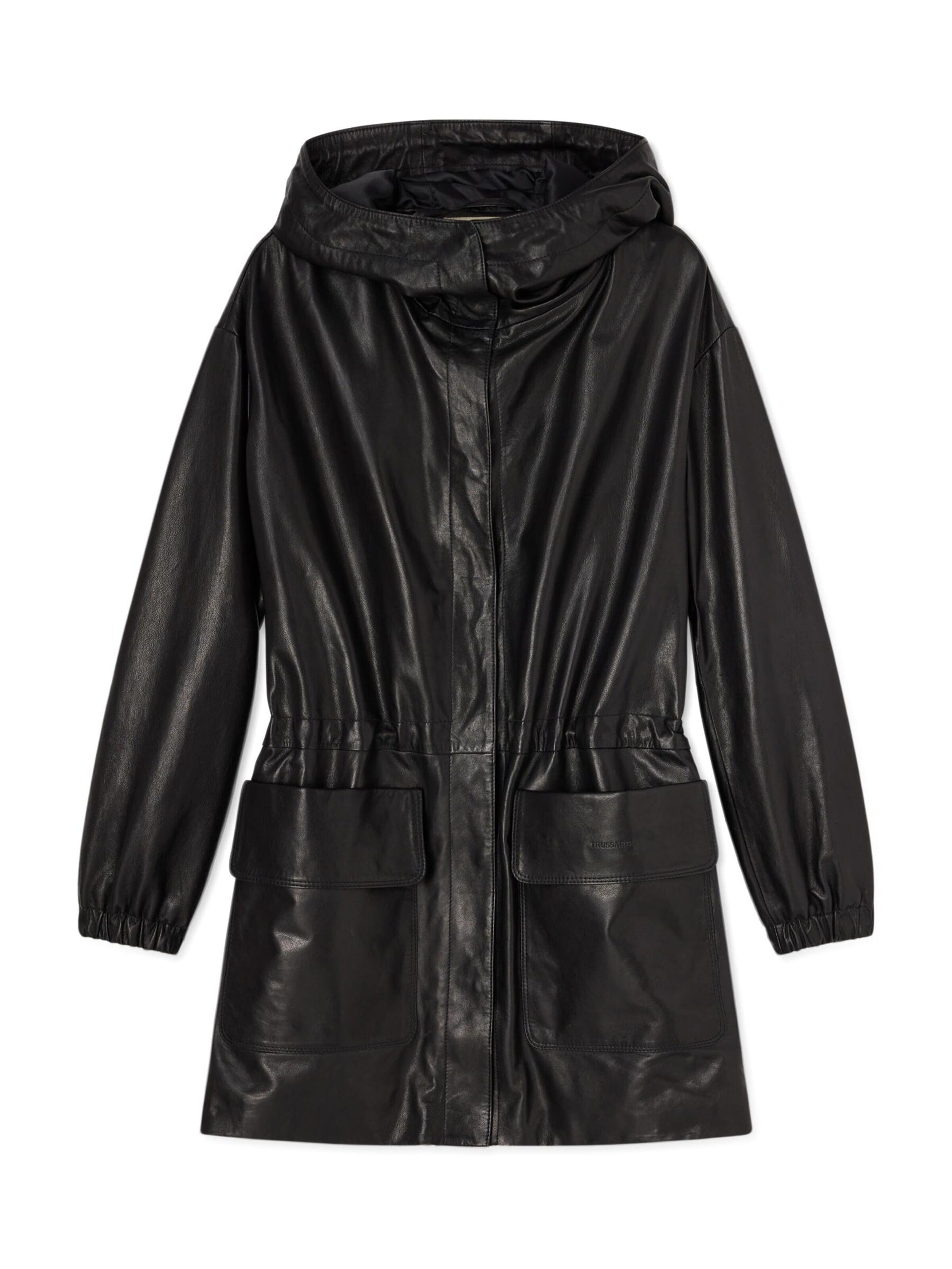 Trussardi - Abrigo de invierno en negro: frente