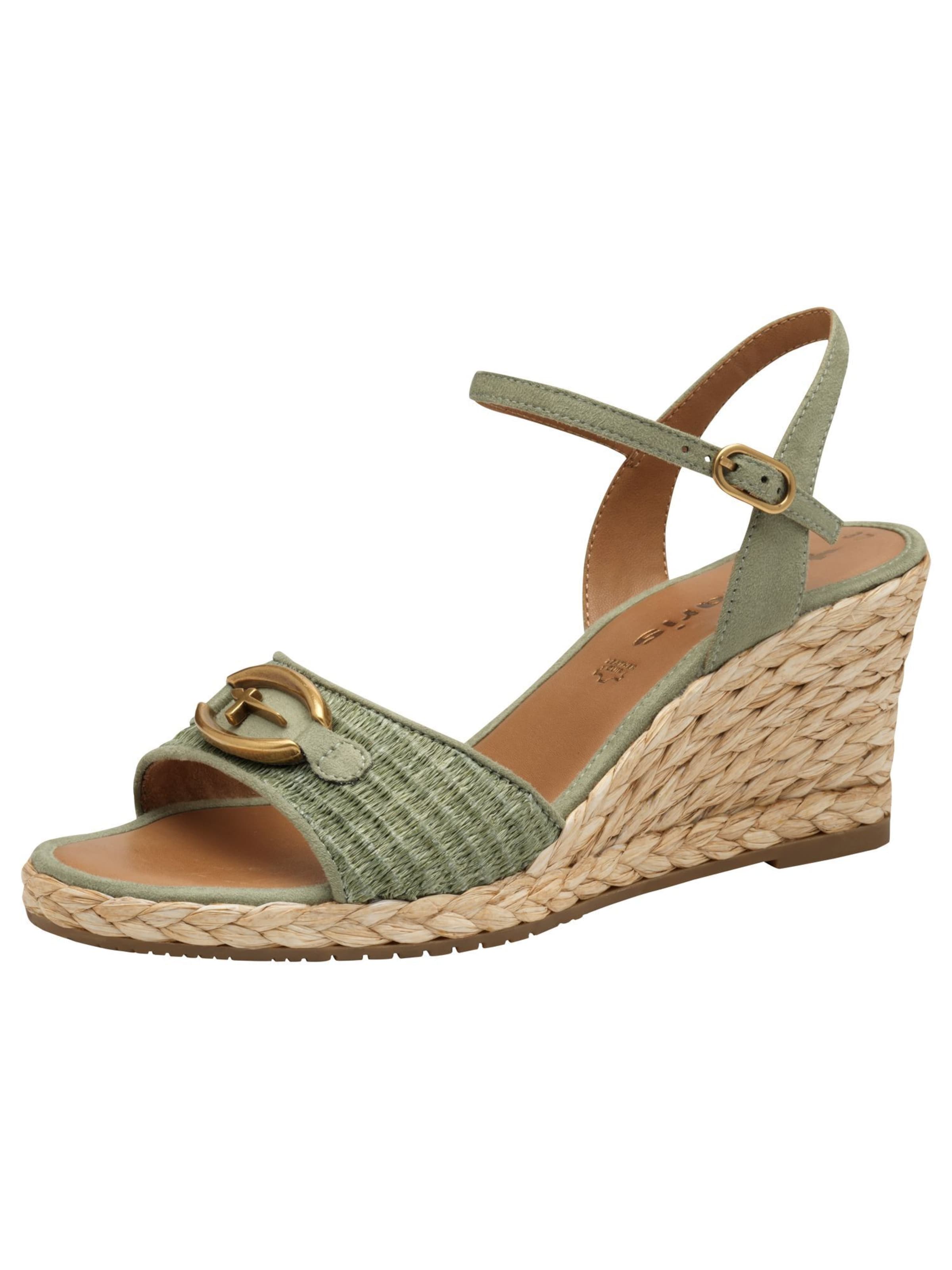 Tamaris - Sandálias com tiras em verde: frente