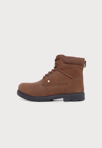 s.Oliver - Botas con cordones en marrón: frente