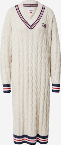 Tommy Jeans Gebreide jurk in Beige: voorkant