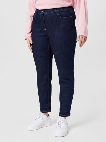 SAMOON Slimfit Jeans in Blauw: voorkant