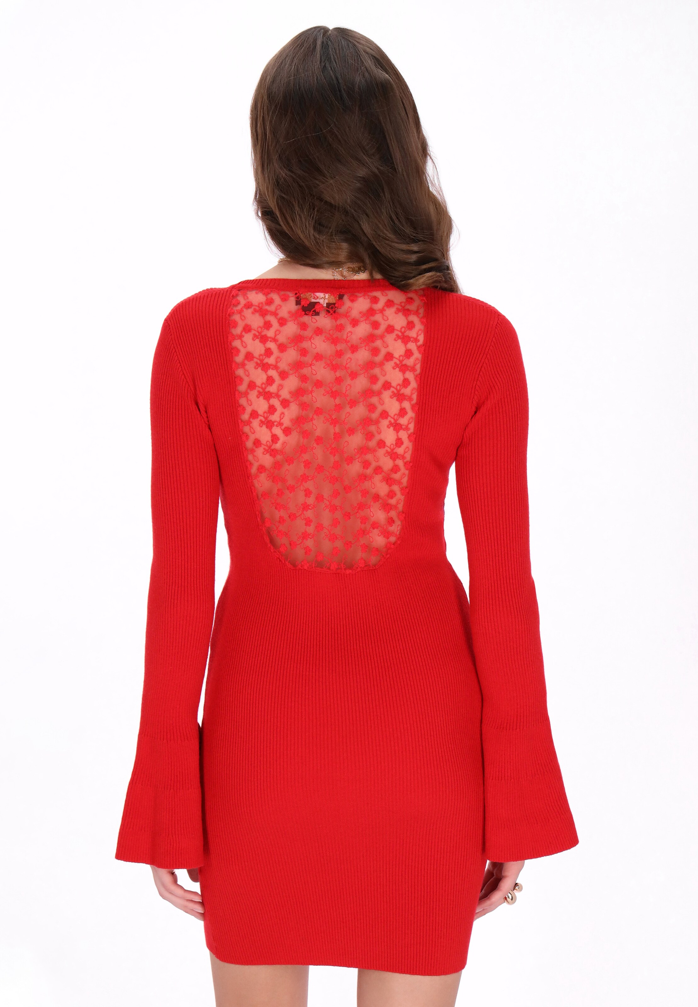 Robes en maille faina en rouge