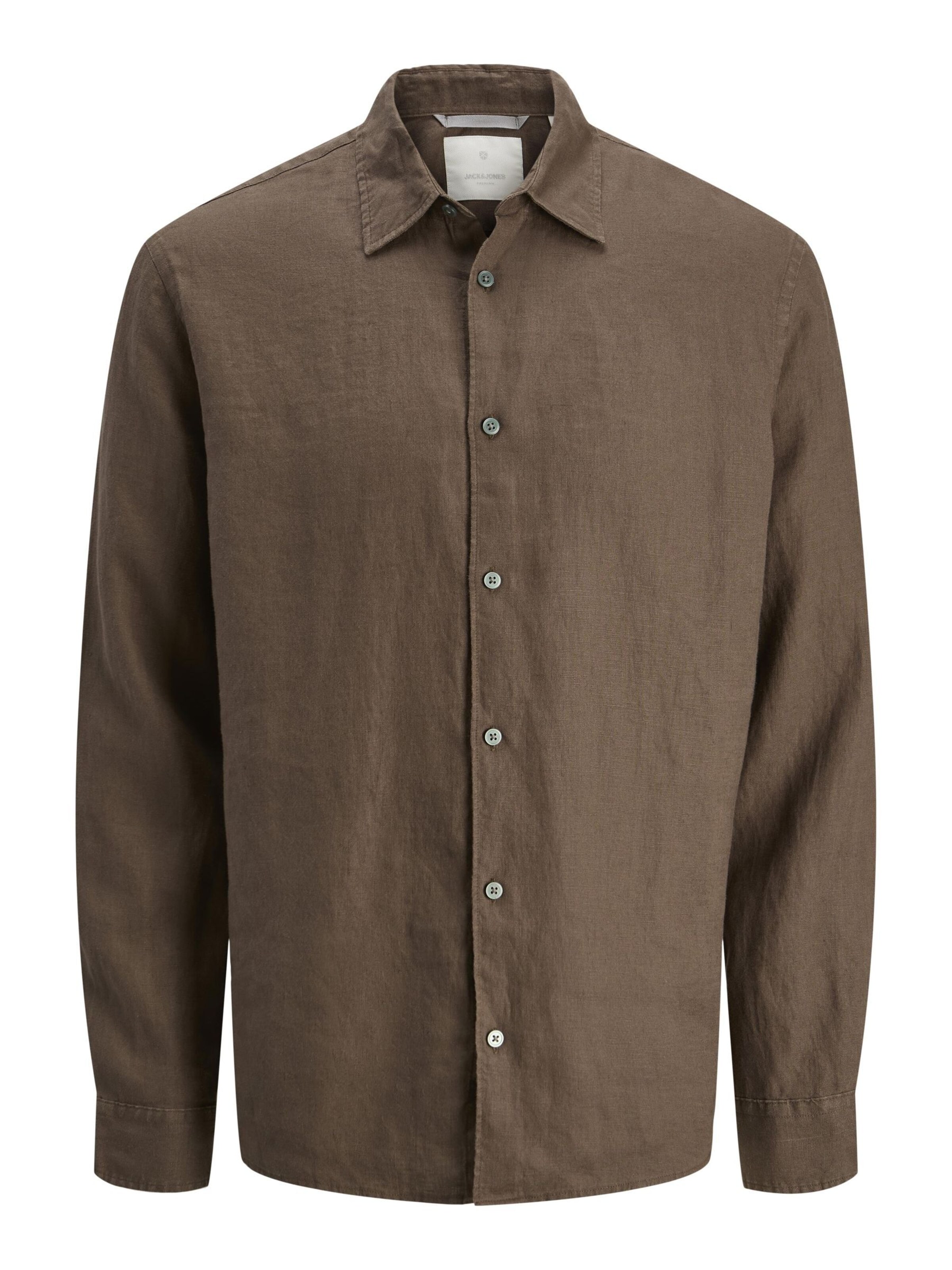 JACK & JONES Button Up Shirt in Brown: front