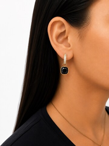 Secret Stones Earrings '2in1 black perfection' in Gold: front