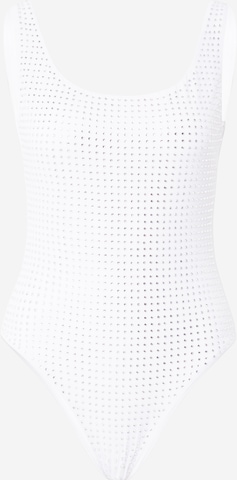 GUESS صدرية ثوب السباحة بلون أبيض: الأمام